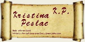 Kristina Peslać vizit kartica